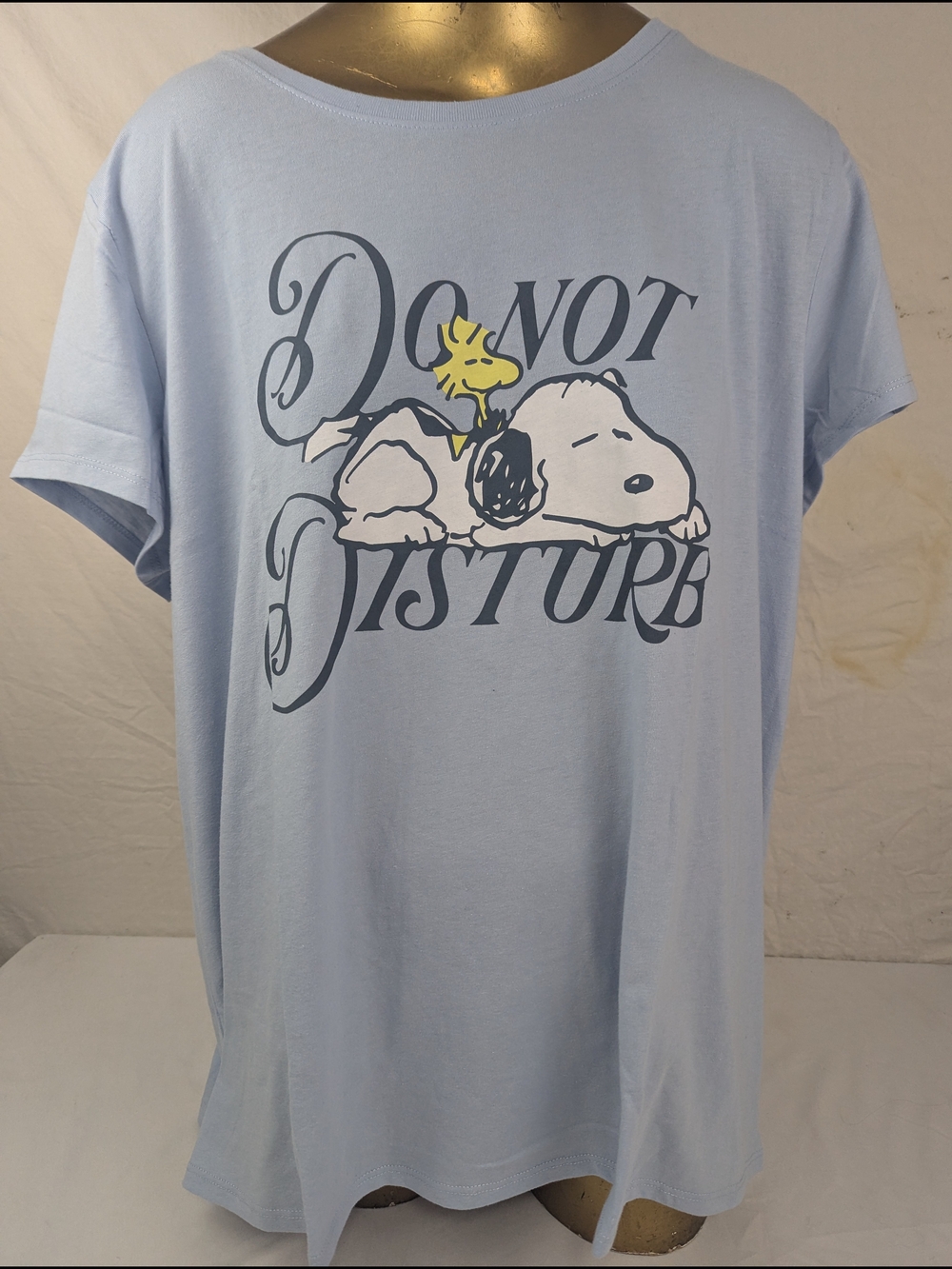 Peanuts Light Blue 'Do Not Disturb' Short Sleeve Tee